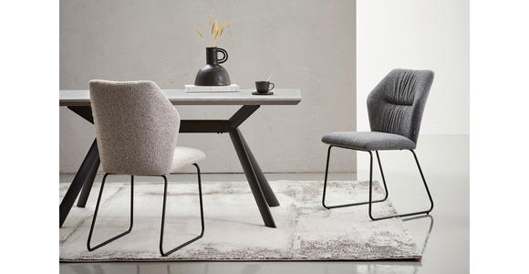 STUHL - Schwarz/Grau, Design, Textil/Metall (49/89,5/65cm) - Novel