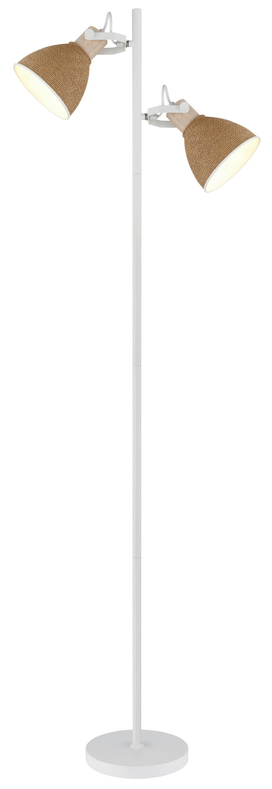 STEHLEUCHTE Lyndon 32,5/25/158,5 cm   - Braun/Weiß, Natur, Holz/Papier (32,5/25/158,5cm) - Globo