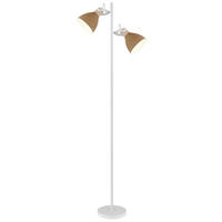STEHLEUCHTE Lyndon 32,5/25/158,5 cm   - Braun/Weiß, Natur, Holz/Papier (32,5/25/158,5cm) - Globo
