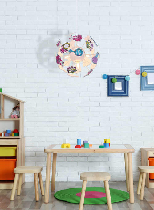 KINDERHÄNGELEUCHTE 35/120 cm   - Multicolor/Weiß, Basics, Kunststoff (35/120cm) - Globo