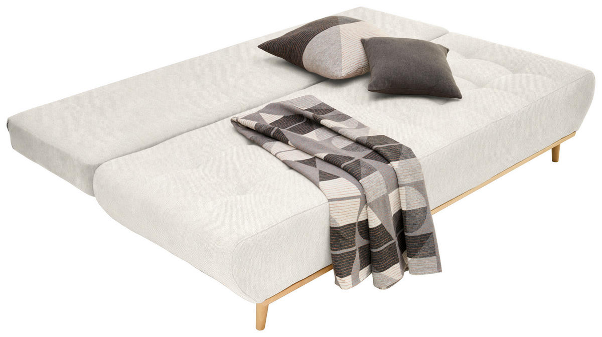 SCHLAFSOFA Flachgewebe Beige  - Beige/Naturfarben, Design, Holz/Textil (200/71/95cm) - Livetastic