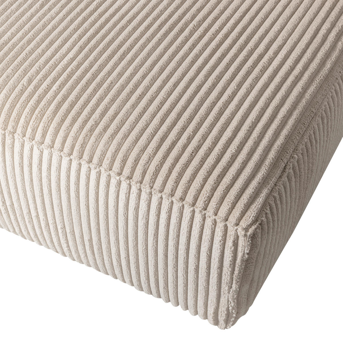 ECKSOFA Bean Beige Cord  - Beige/Schwarz, Design, Kunststoff/Textil (254/178cm) - Livetastic