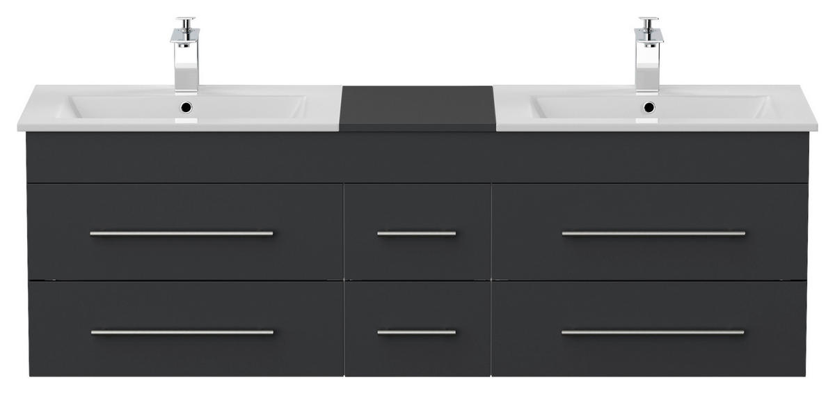 WASCHTISCHKOMBI 153 cm  - Graphitfarben/Weiß, Basics, Keramik/Holzwerkstoff (153cm) - MID.YOU