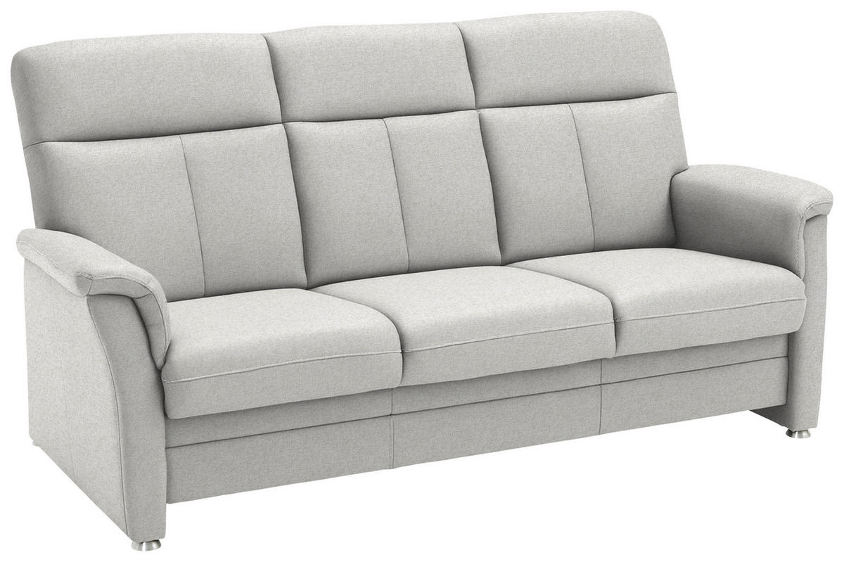 3-SITZER-SOFA Flachgewebe Ecru  - Ecru/Alufarben, Konventionell, Textil/Metall (194/100/89cm) - Beldomo Comfort
