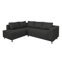 ECKSOFA Schwarz Webstoff  - Chromfarben/Schwarz, Design, Kunststoff/Textil (200/267cm) - P & B