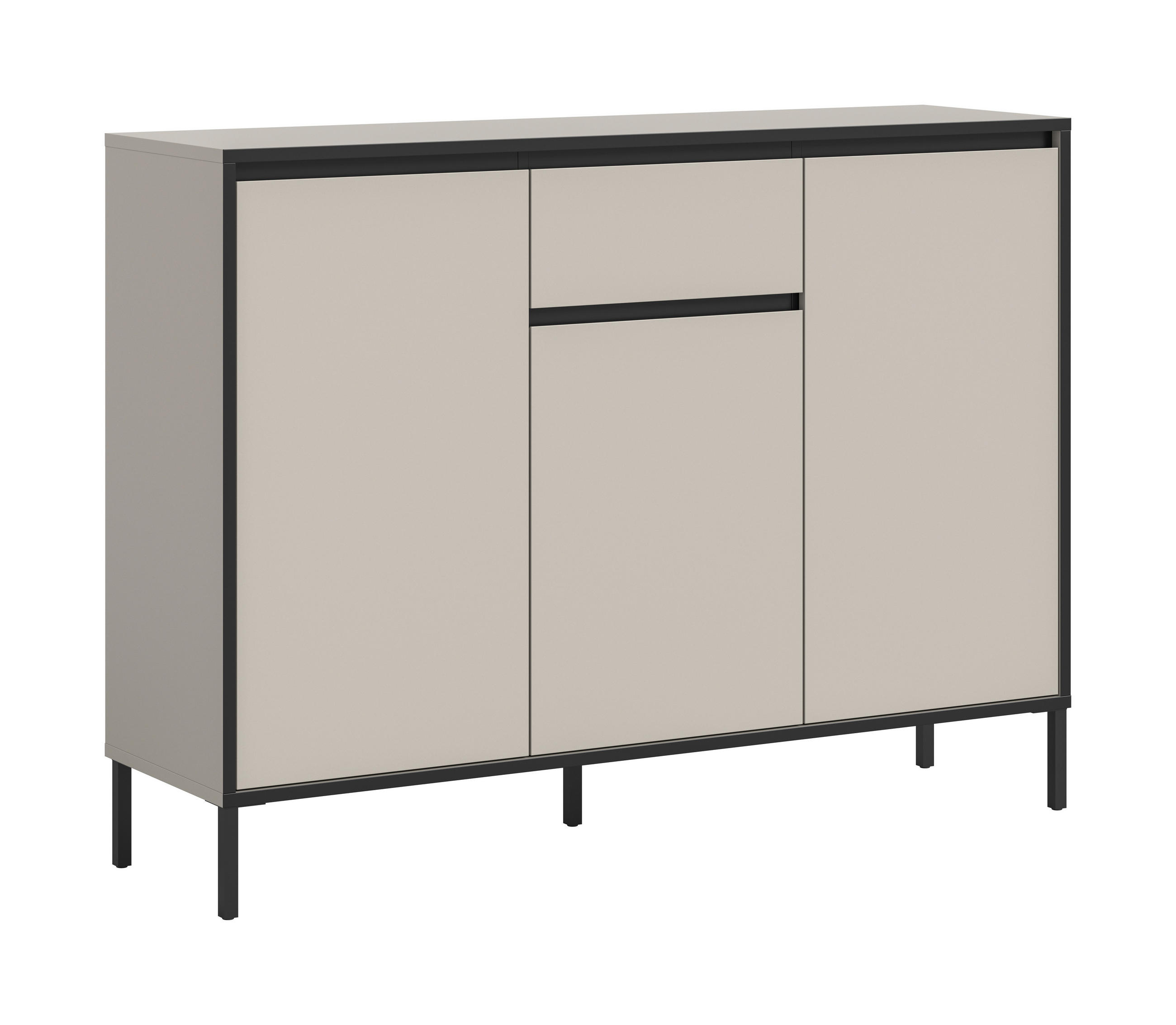 KOMMODE  in 136/101/38 cm  - Kaschmir/Schwarz, Design, Holzwerkstoff/Metall (136/101/38cm) - Livetastic