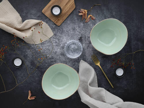 VID SKÅL 2 delar   - salviagrön, Trend, keramik - Creatable