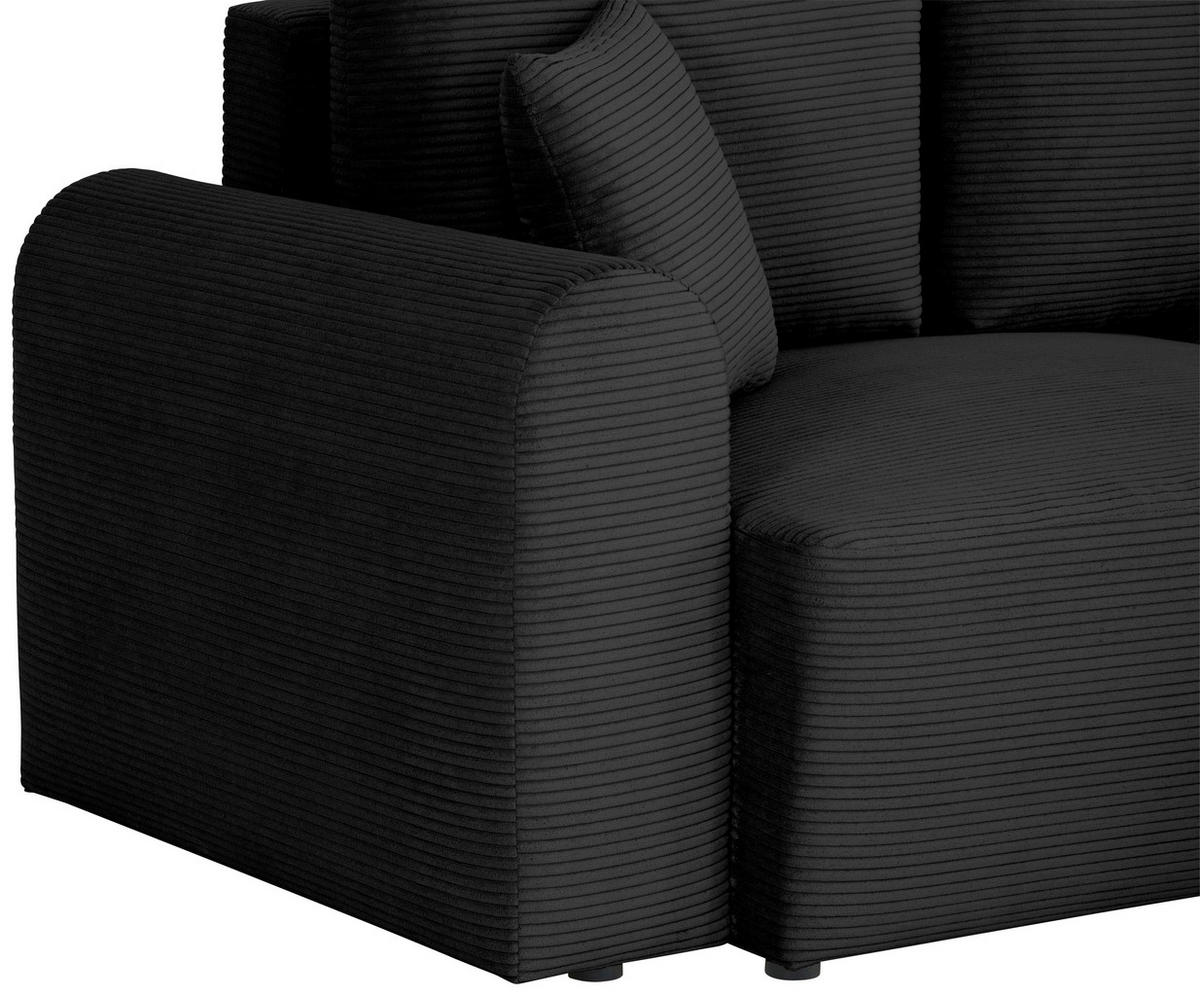 ECKSOFA in Cord Schwarz  - noir, Design, textile (250/151cm) - MID.YOU