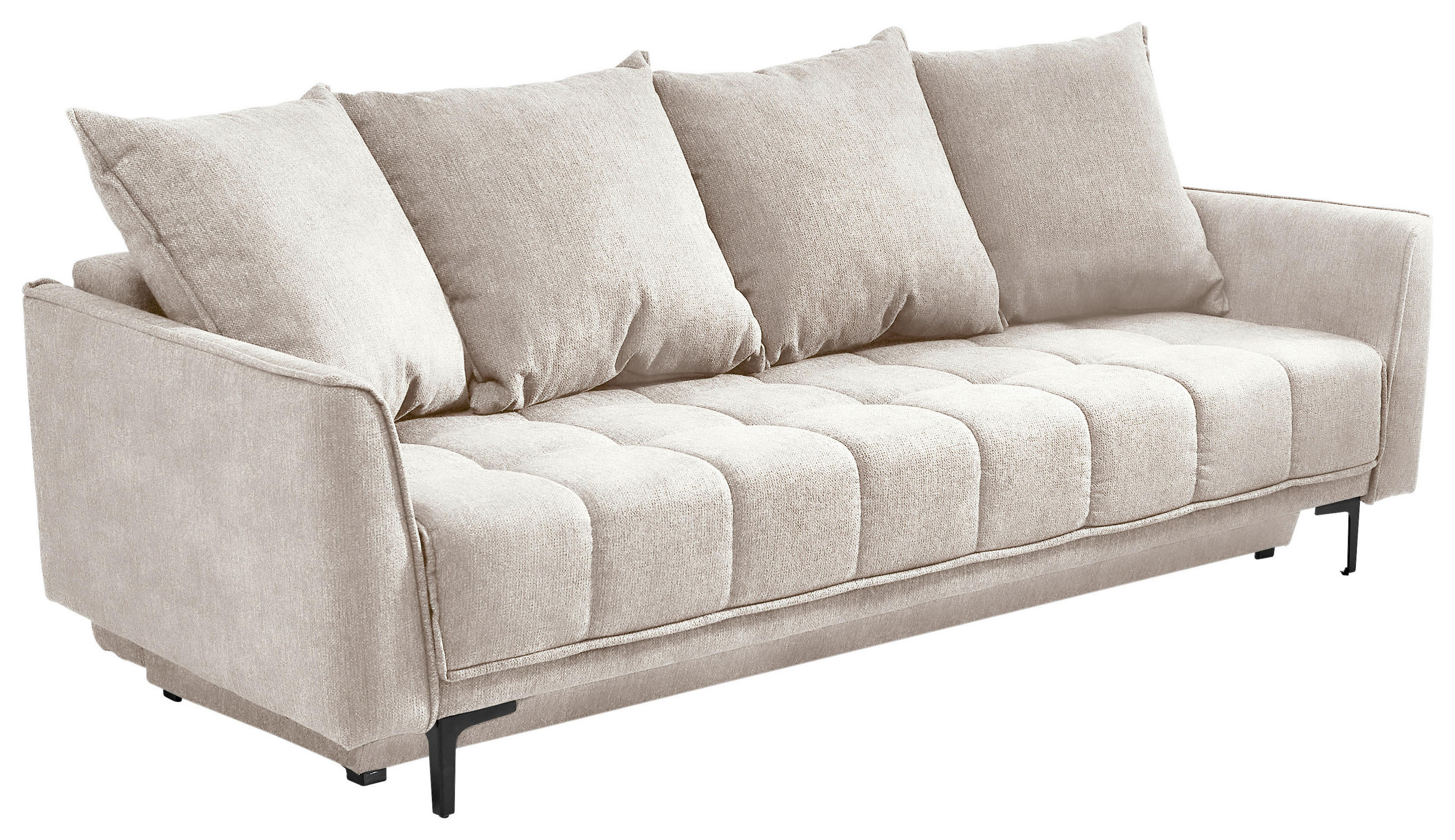 SCHLAFSOFA in Flachgewebe Beige  - Beige/Schwarz, Design, Textil (235/70/108cm) - Livetastic