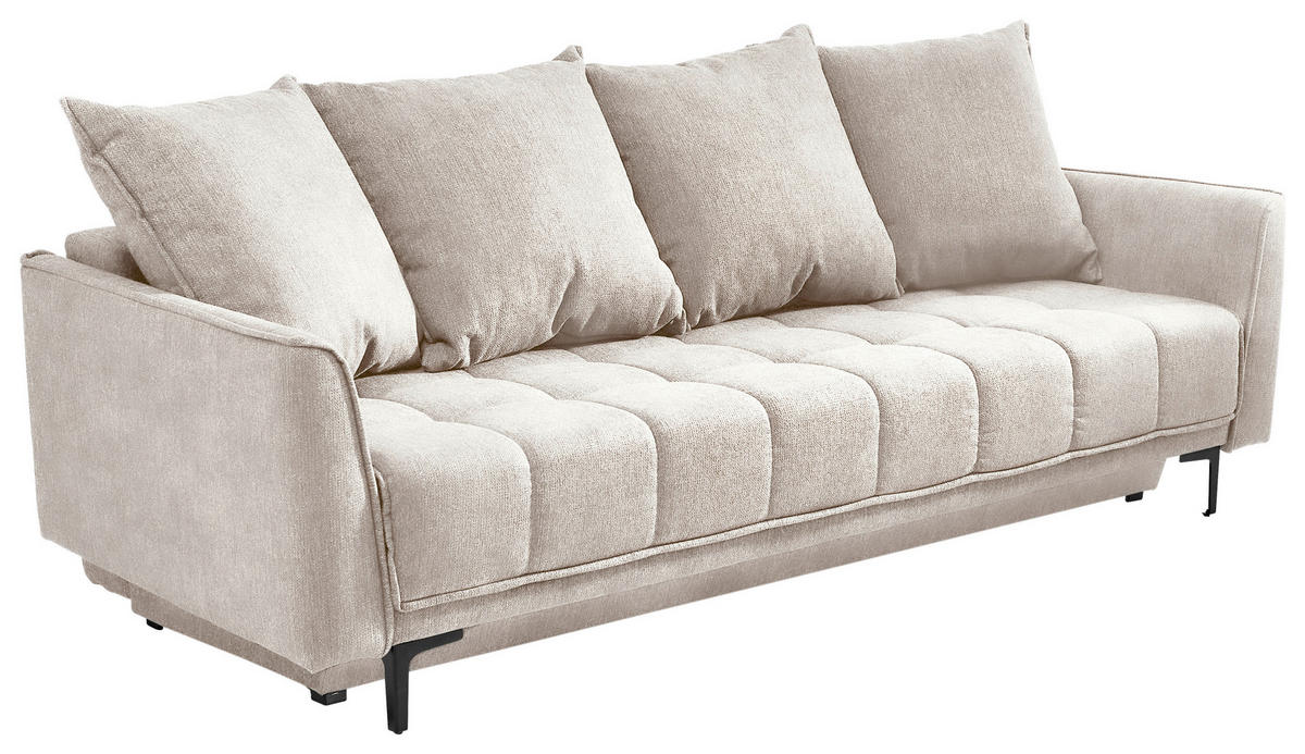 SCHLAFSOFA in Textil Beige  - Beige/Schwarz, Design, Textil (235/70/108cm) - MID.YOU