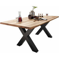 ESSTISCH in Holz 260/100/75 cm  - Wildeiche/Schwarz, LIFESTYLE, Holz/Metall (260/100/75cm) - Linea Natura
