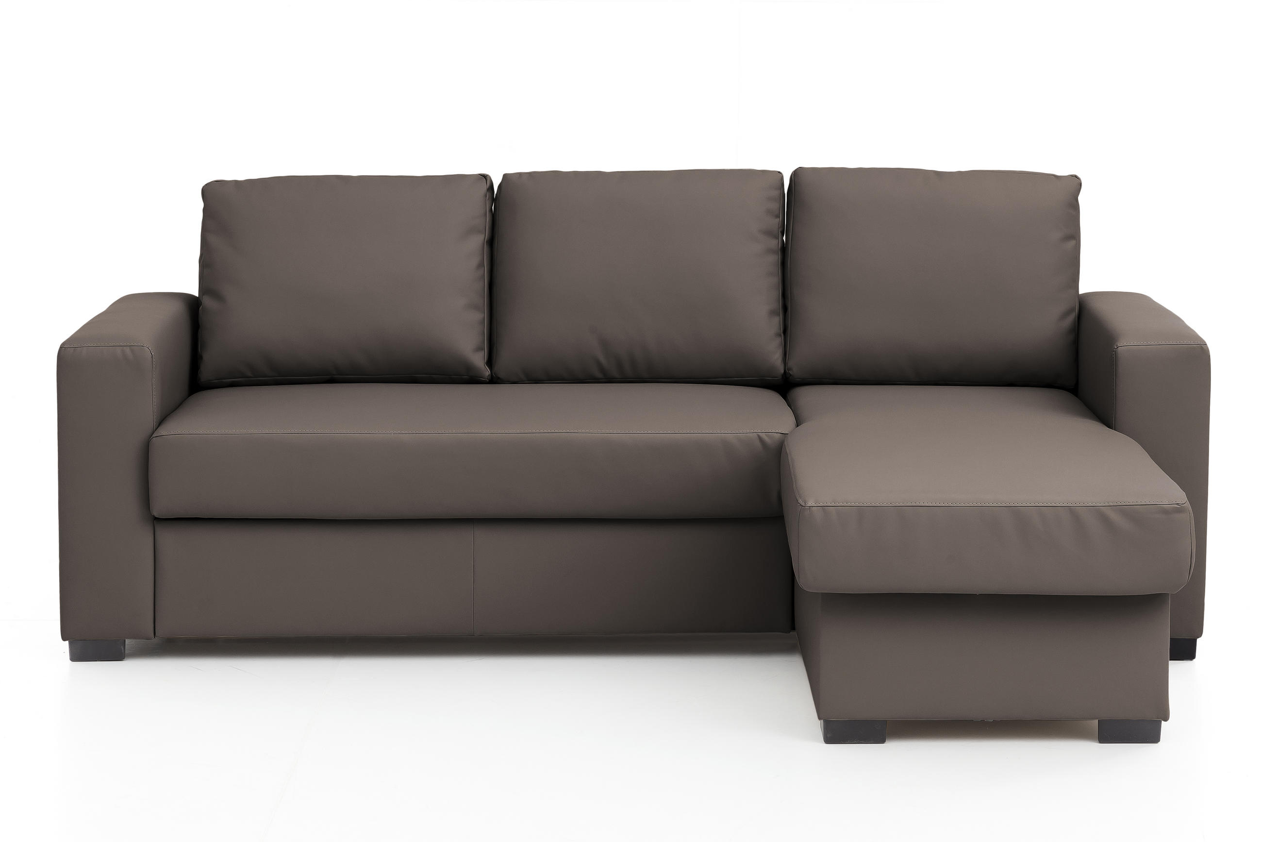 ECKSOFA in Lederlook Braun  220/150 cm  - Braun, Basics, Kunststoff/Textil (220/150cm) - MID.YOU