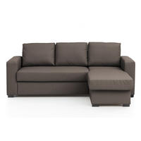 ECKSOFA in Lederlook Braun  220/150 cm  - Braun, Basics, Kunststoff/Textil (220/150cm) - MID.YOU