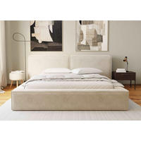 POLSTERBETT Bettkasten, Lattenrost 120/200 cm  in Beige  - Beige/Schwarz, Design, Holz/Textil (120/200cm) - Boxxx