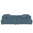 SOFAELEMENT in Plüsch Blaugrau  - Blaugrau/Schwarz, KONVENTIONELL, Kunststoff/Textil (125/66/155cm) - Carryhome