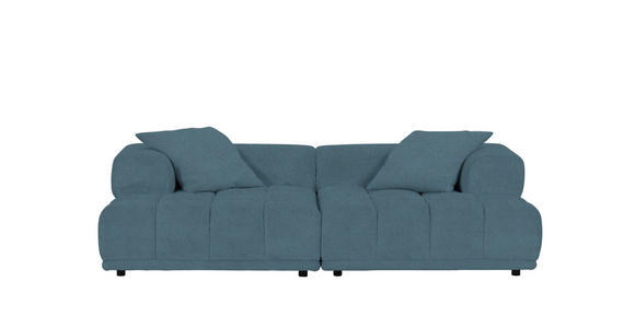 SOFAELEMENT in Plüsch Blaugrau  - Blaugrau/Schwarz, KONVENTIONELL, Kunststoff/Textil (125/66/155cm) - Carryhome