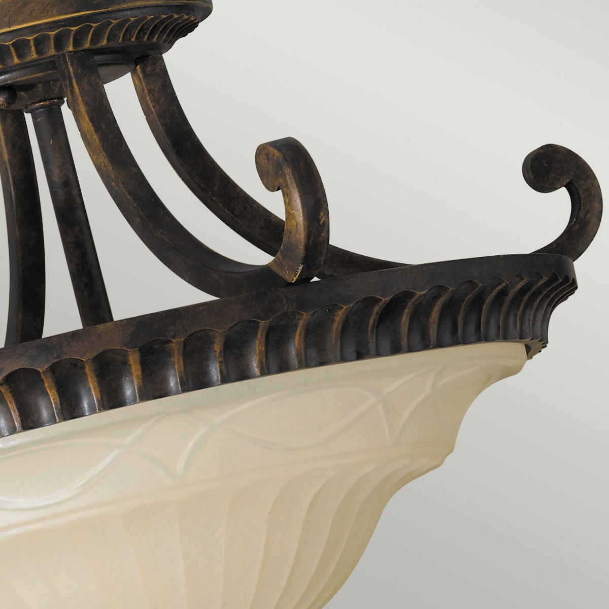 DECKENLEUCHTE  43.8/34.3 cm    - Braun, Konventionell, Glas/Metall (43.8/34.3cm) - Elstead Lighting