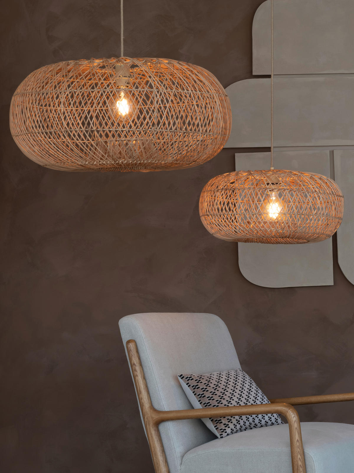HÄNGELEUCHTE Good & Mojo 70/34 cm   - Naturfarben, Basics, Holz (70/34cm) - Good & Mojo