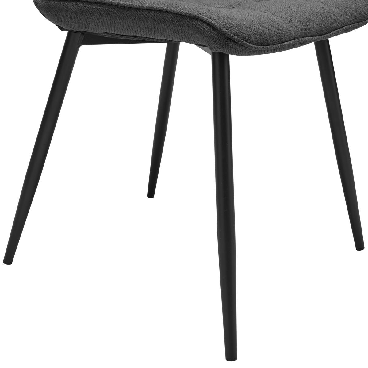 STUHL Webstoff Dunkelgrau Pappel Sperrholz  - Dunkelgrau/Schwarz, LIFESTYLE, Holz/Textil (47/82/59cm) - Livetastic