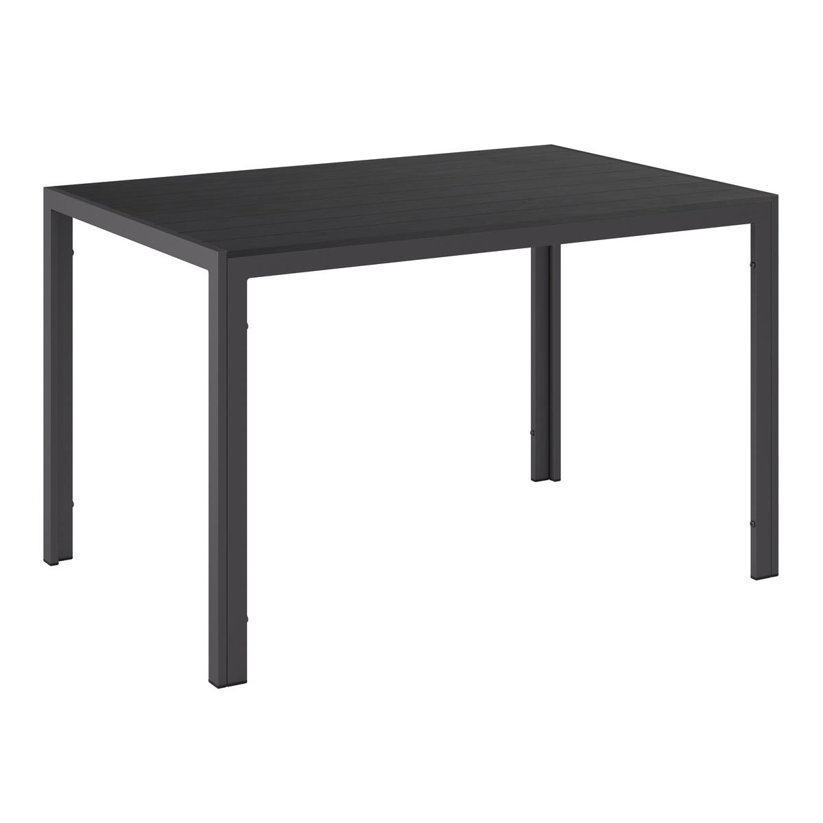 GARTENTISCH Metall, Kunststoff rechteckig  - Schwarz, MODERN, Kunststoff/Metall (120/74/80cm) - Ambia Garden