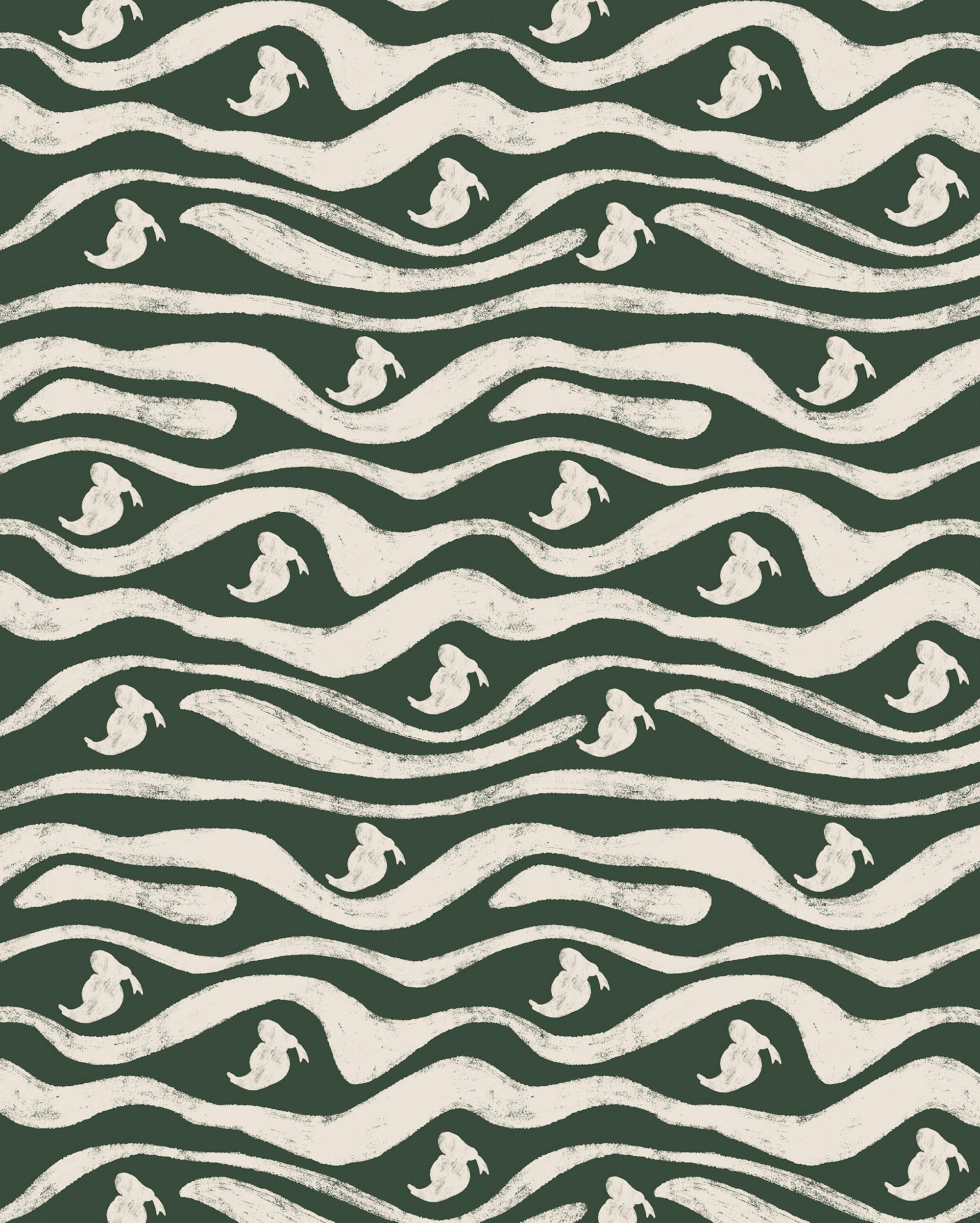 Disney Fototapete Donalds Duck Green Waves Grün, Natur 200x250 cm