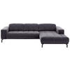 ECKSOFA Anthrazit Velours  - Anthrazit/Schwarz, Design, Textil/Metall (293/195cm) - Beldomo Style