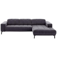 ECKSOFA Anthrazit Velours  - Anthrazit/Schwarz, Design, Textil/Metall (293/195cm) - Beldomo Style