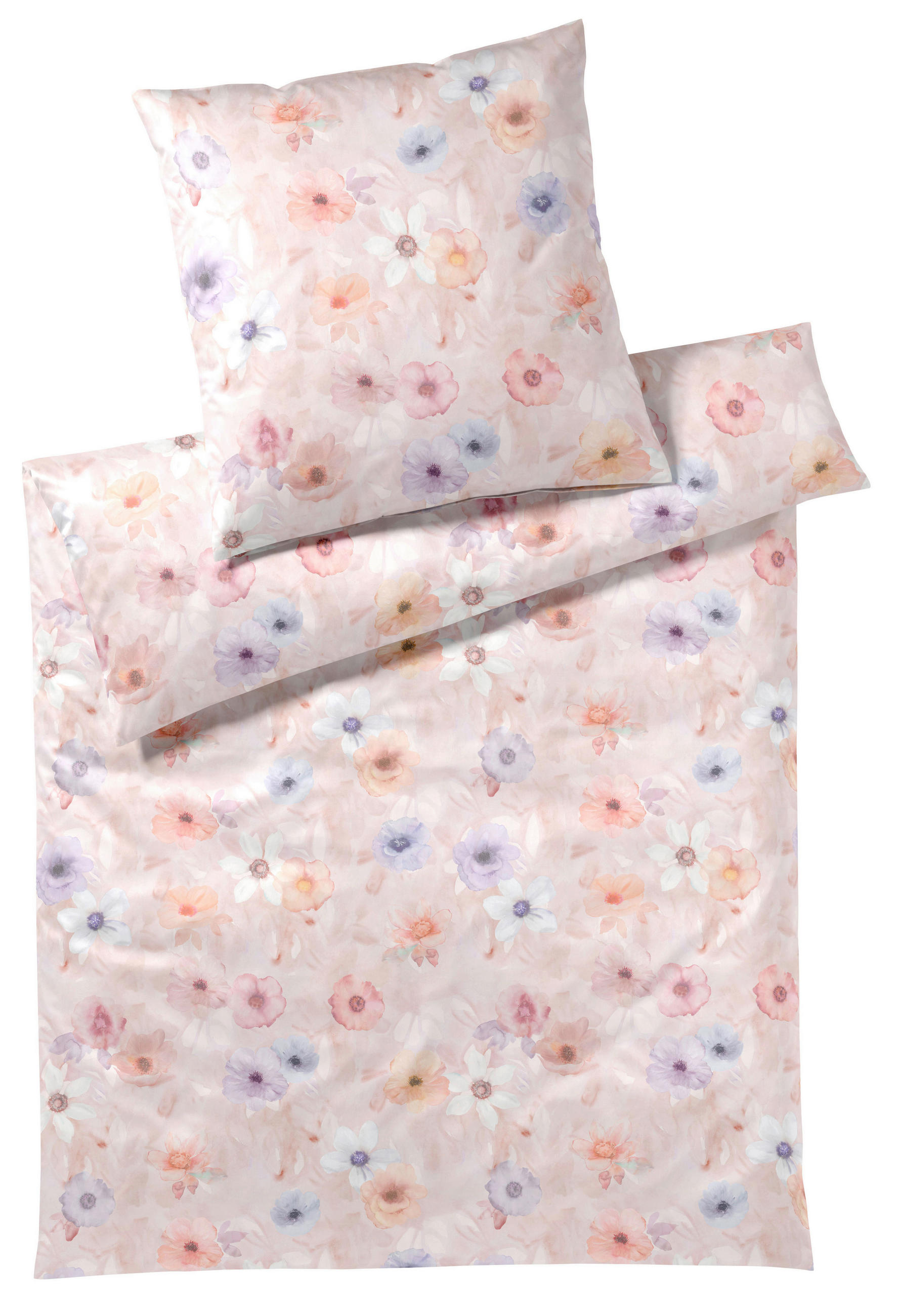 BETTWÄSCHESET Batist 160/210 cm  100 cm/65 cm  - Rosa, Basics, Textil (160/210cm) - Elegante