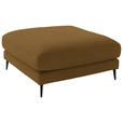 ECKSOFA  in Flachgewebe Goldfarben  253/177 cm  - Goldfarben/Schwarz, Design, Textil/Metall (253/177cm) - Dieter Knoll