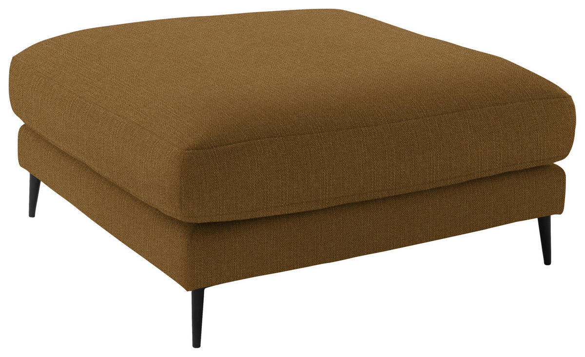 ECKSOFA in Flachgewebe Goldfarben  - Goldfarben/Schwarz, Design, Textil/Metall (253/177cm) - Dieter Knoll