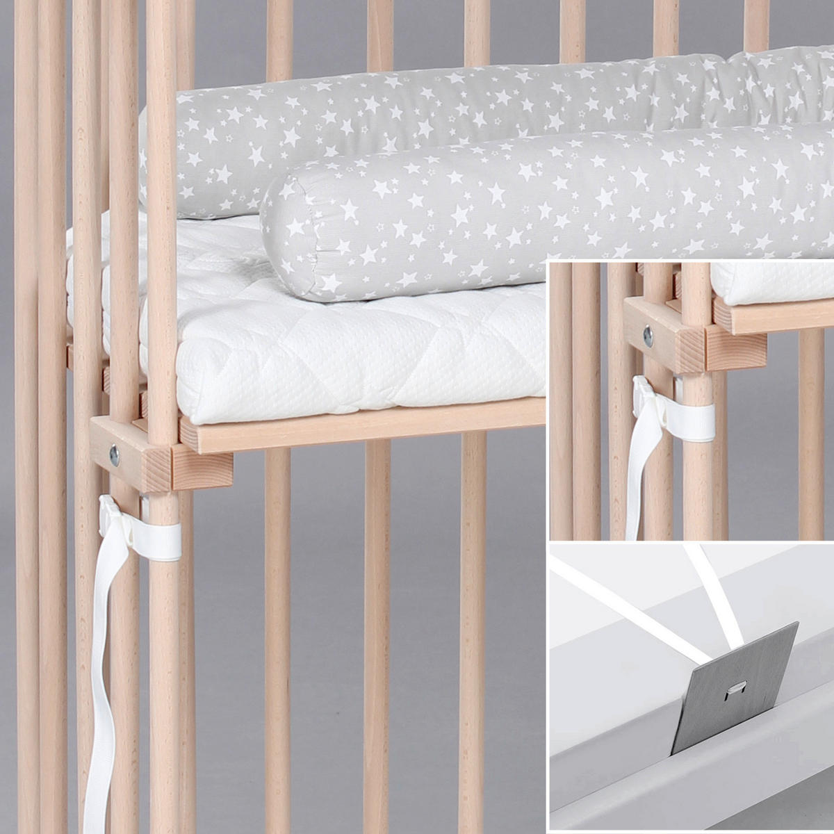 BEISTELLBETT  96/54/96,50 cm  - Naturfarben, Basics, Holz (96/54/96,50cm) - Babybay