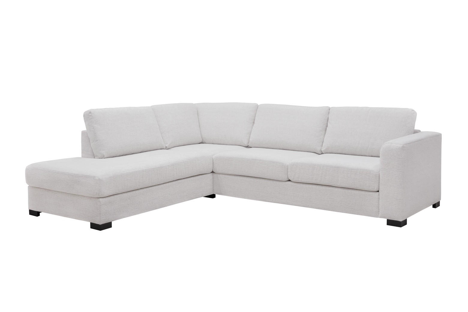 SOFFA i flatväv ljusgrå  - ljusgrå/svart, Klassisk, metall/trä (290/66/94/241cm) - Hom`in