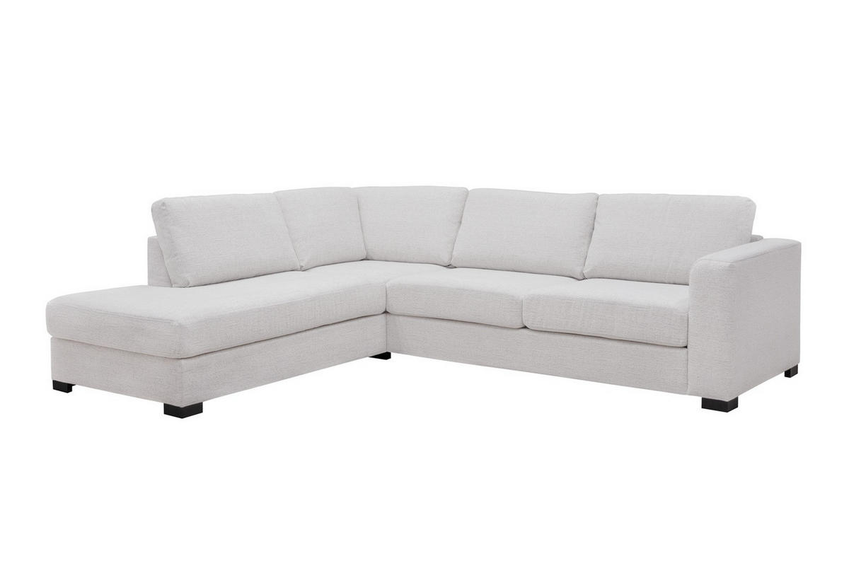 SOFFA i flatväv ljusgrå  - ljusgrå/svart, Klassisk, metall/trä (290/66/94/241cm) - Hom`in