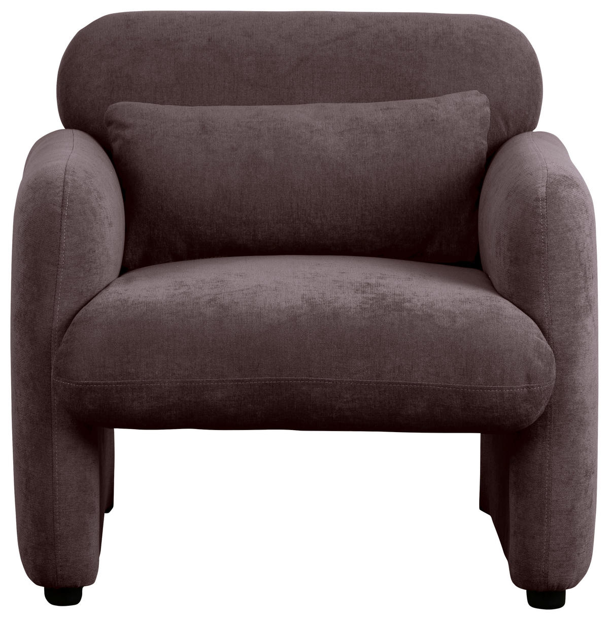 SESSEL in Samt Dunkelrot  - Schwarz/Dunkelrot, Design, Kunststoff/Textil (83/83/76cm) - MID.YOU