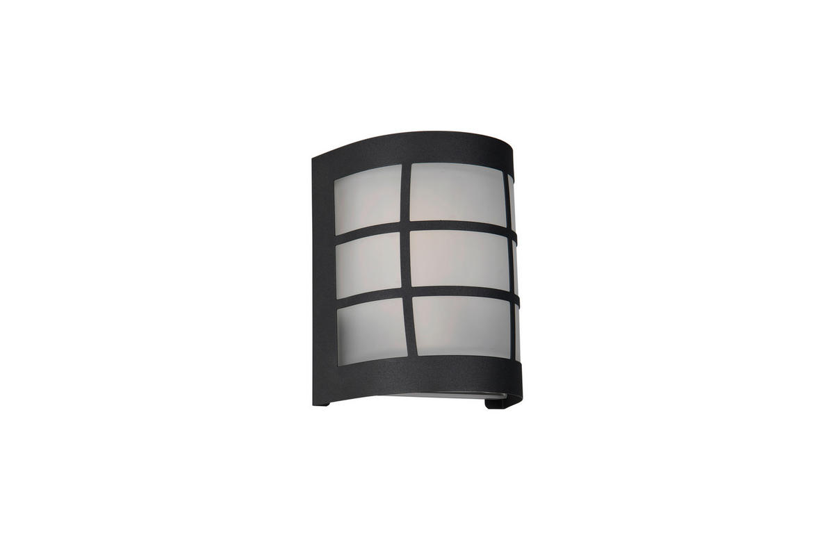 AUßENWANDLEUCHTE 14/10,5/16,5 cm   - Schwarz/Weiß, Design, Glas/Metall (14/10,5/16,5cm)