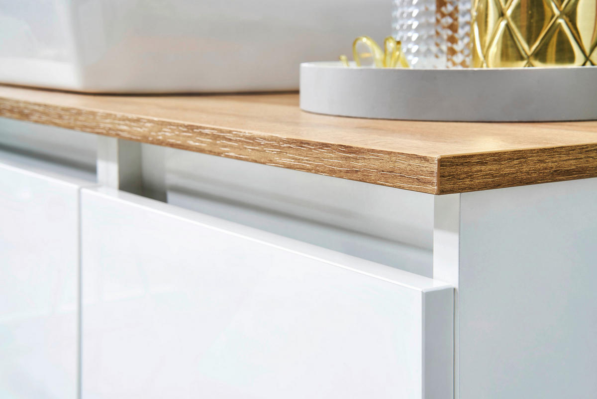 WASCHTISCHKOMBI 113 cm  - Eichefarben/Weiß, KONVENTIONELL, Keramik/Holzwerkstoff (113cm) - Pelipal