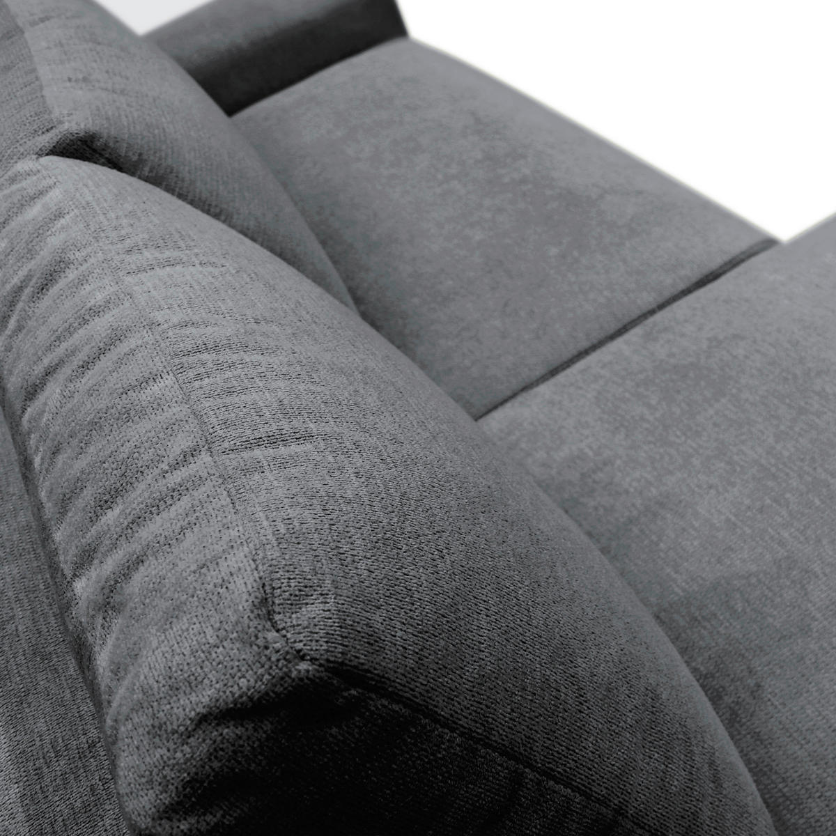 ECKSOFA in Struktur Grau  160/250 cm  - Schwarz/Grau, Design, Kunststoff/Textil (160/250cm) - MID.YOU