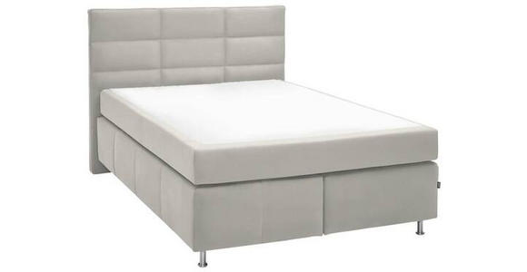 BOXSPRINGBETT 140/200 cm in Weiß - Alufarben/Weiß, KONVENTIONELL, Textil/Metall (140/200cm) - Dieter Knoll
