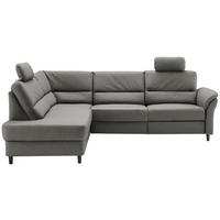 ECKSOFA Grau Lederlook  - Schwarz/Grau, MODERN, Holz/Textil (190/266cm) - Livetastic