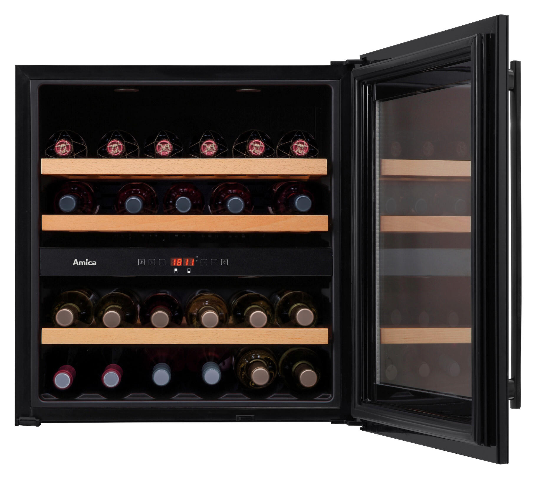Amica WEINKÜHLSCHRANK Schwarz 59cm × 61cm × 60cm