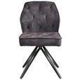 STUHL   Webstoff  Anthrazit, Schwarz  - Anthrazit/Schwarz, Design, Textil/Metall (50/85/60cm) - Carryhome