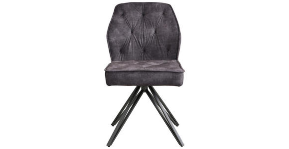 STUHL   Webstoff  Anthrazit, Schwarz  - Anthrazit/Schwarz, Design, Textil/Metall (50/85/60cm) - Carryhome