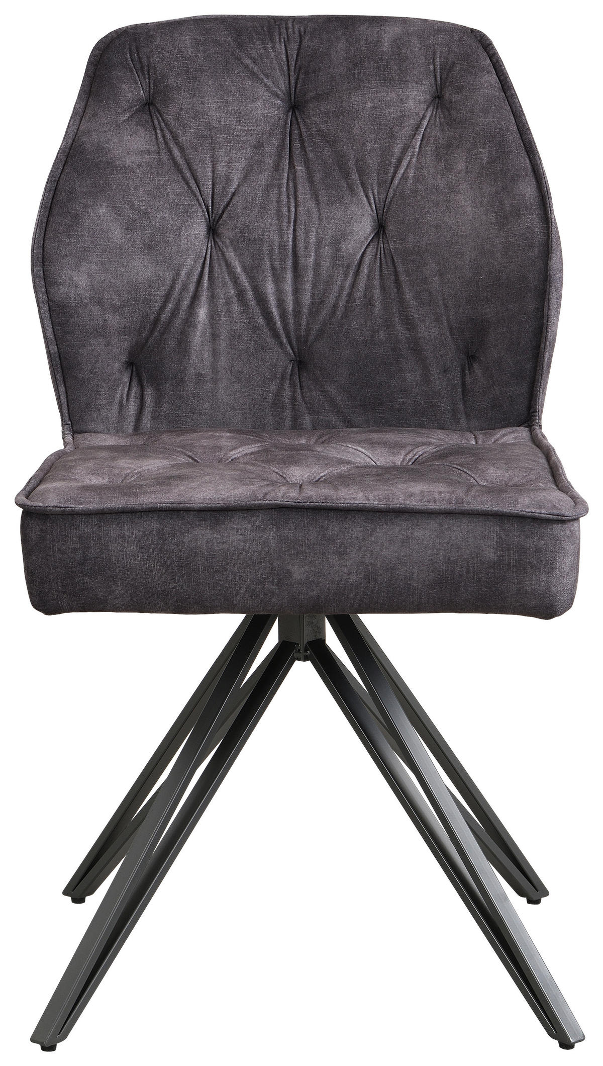 STUHL   Webstoff  - Anthrazit/Schwarz, Design, Textil/Metall (50/85/60cm) - Carryhome