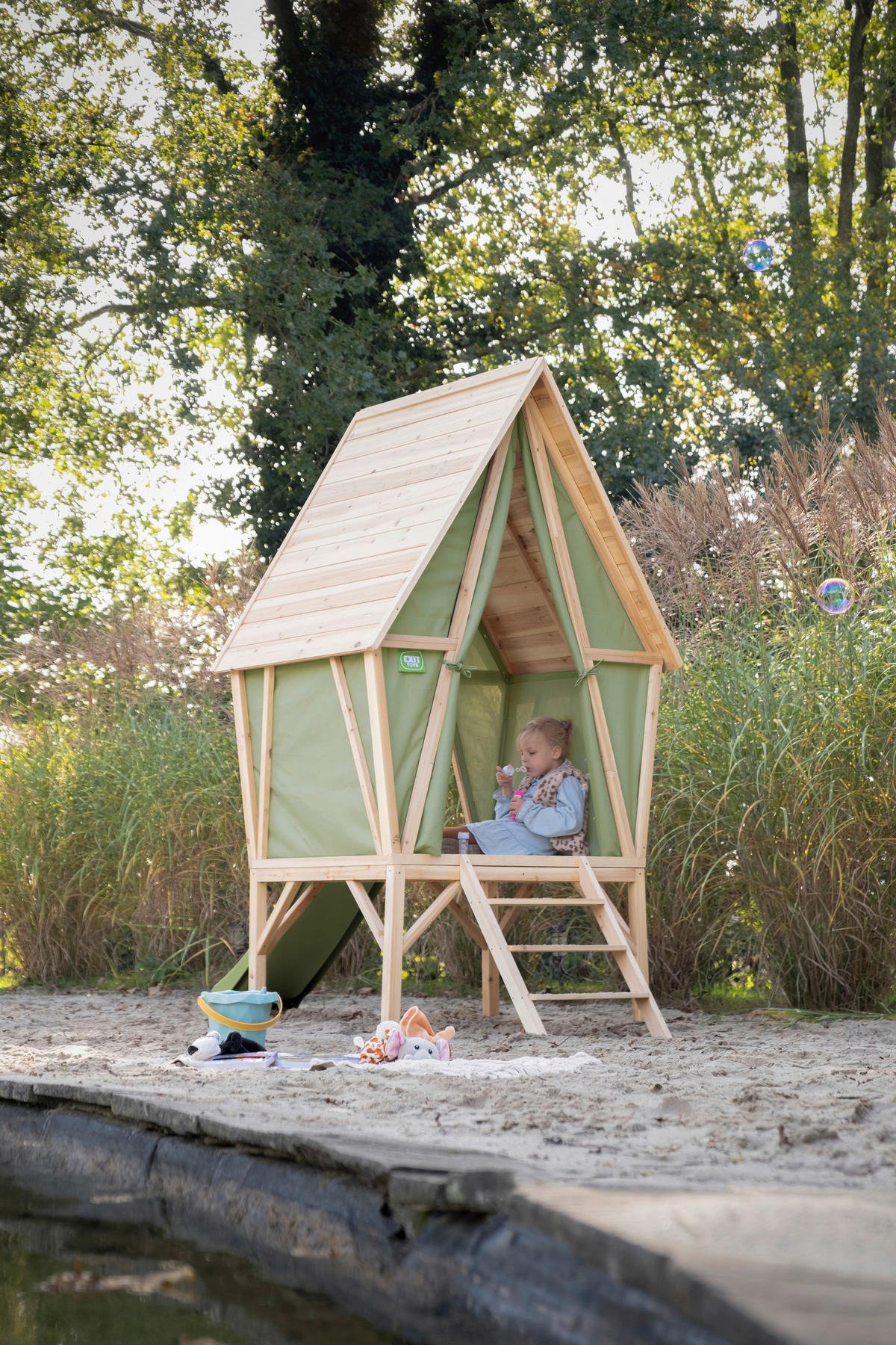 SPIELHAUS  - KONVENTIONELL, Holz/Kunststoff (226/124/219cm) - EXIT Toys