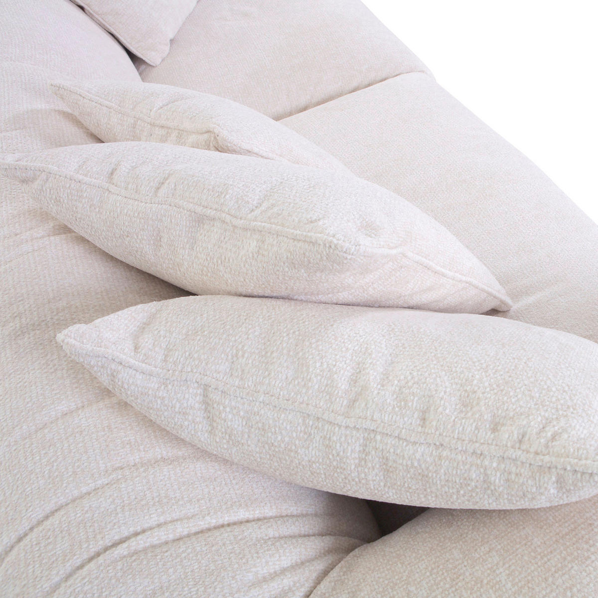POHOVKA BIG SOFA, textil, krémová - černá/krémová, Konvenční, textil/plast (280/75/100cm) - Landscape