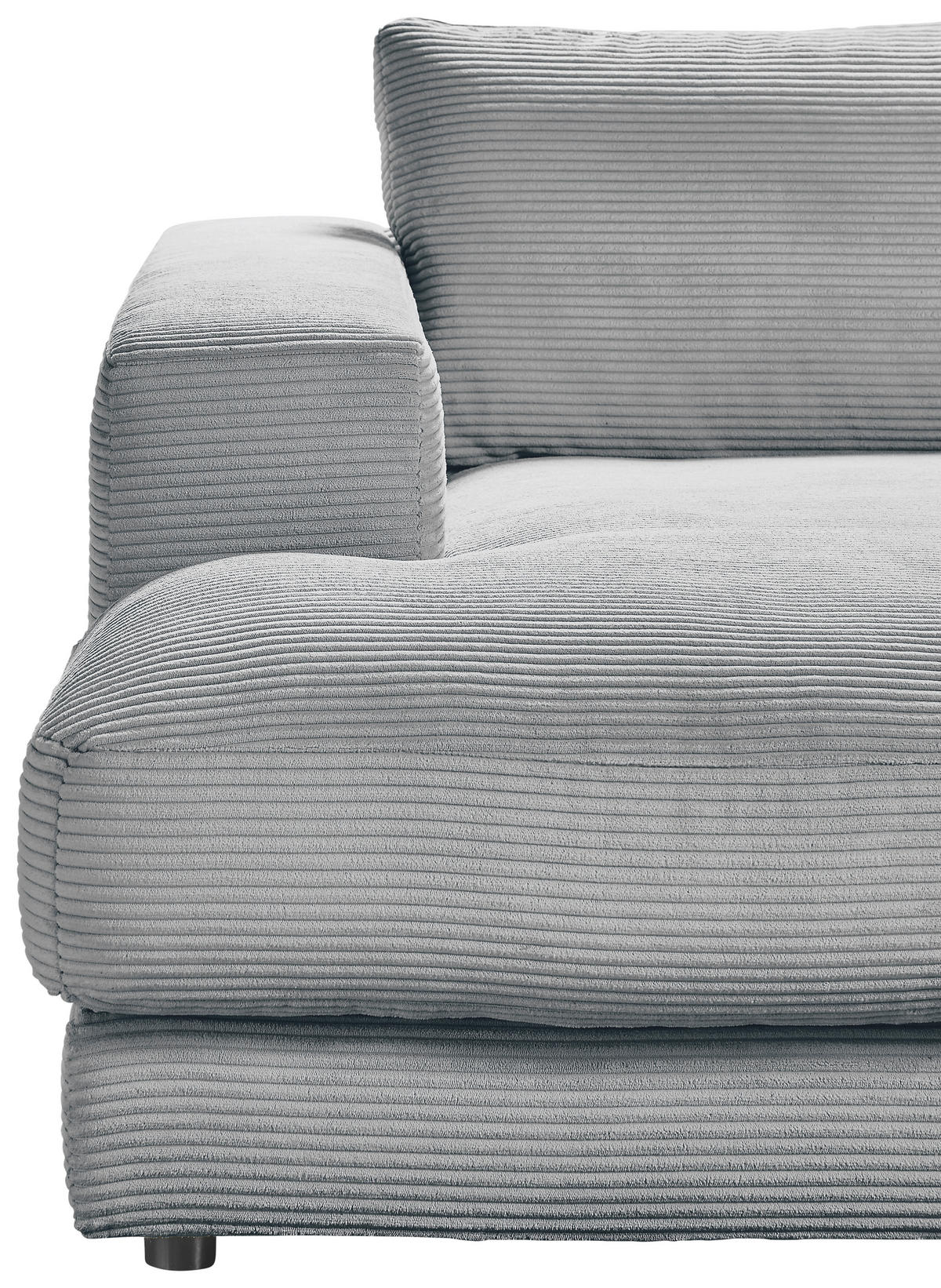 MEGASOFA in Cord Grau  - Schwarz/Grau, Design, Kunststoff/Textil (290/86/170cm) - Pure Home Lifestyle
