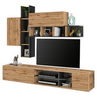 FLEKSIBILNI REGAL ZA SOBU grafitno siva, hrast wotan   - hrast wotan/grafitno siva, Moderno, pločasti materijal (220/180/40cm) - Mömax