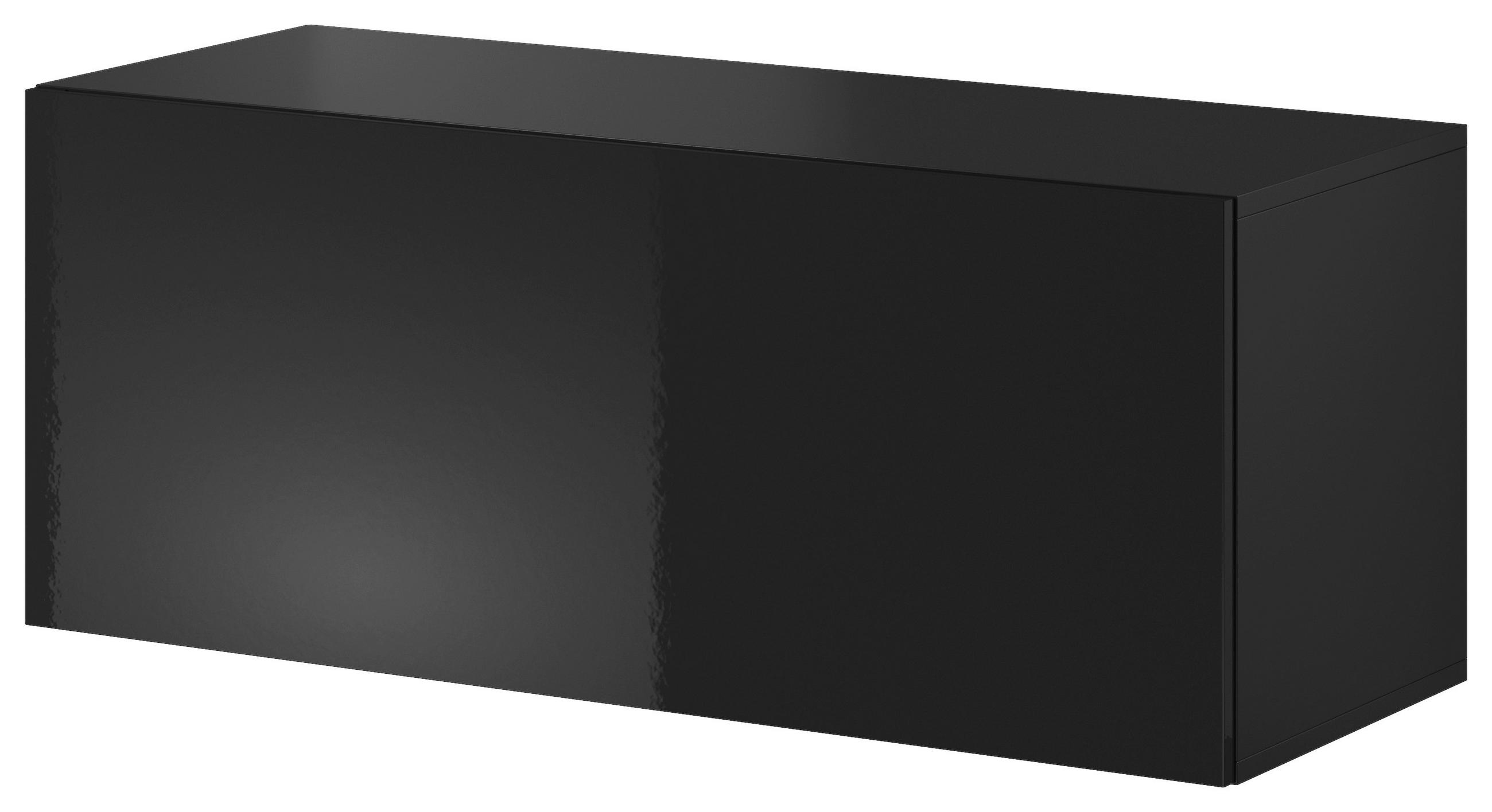 LOWBOARD  100/40/38 cm  Beimöbel erhältlich, hängend  - Schwarz Hochglanz/Schwarz, Design, Holzwerkstoff (100/40/38cm) - Livetastic