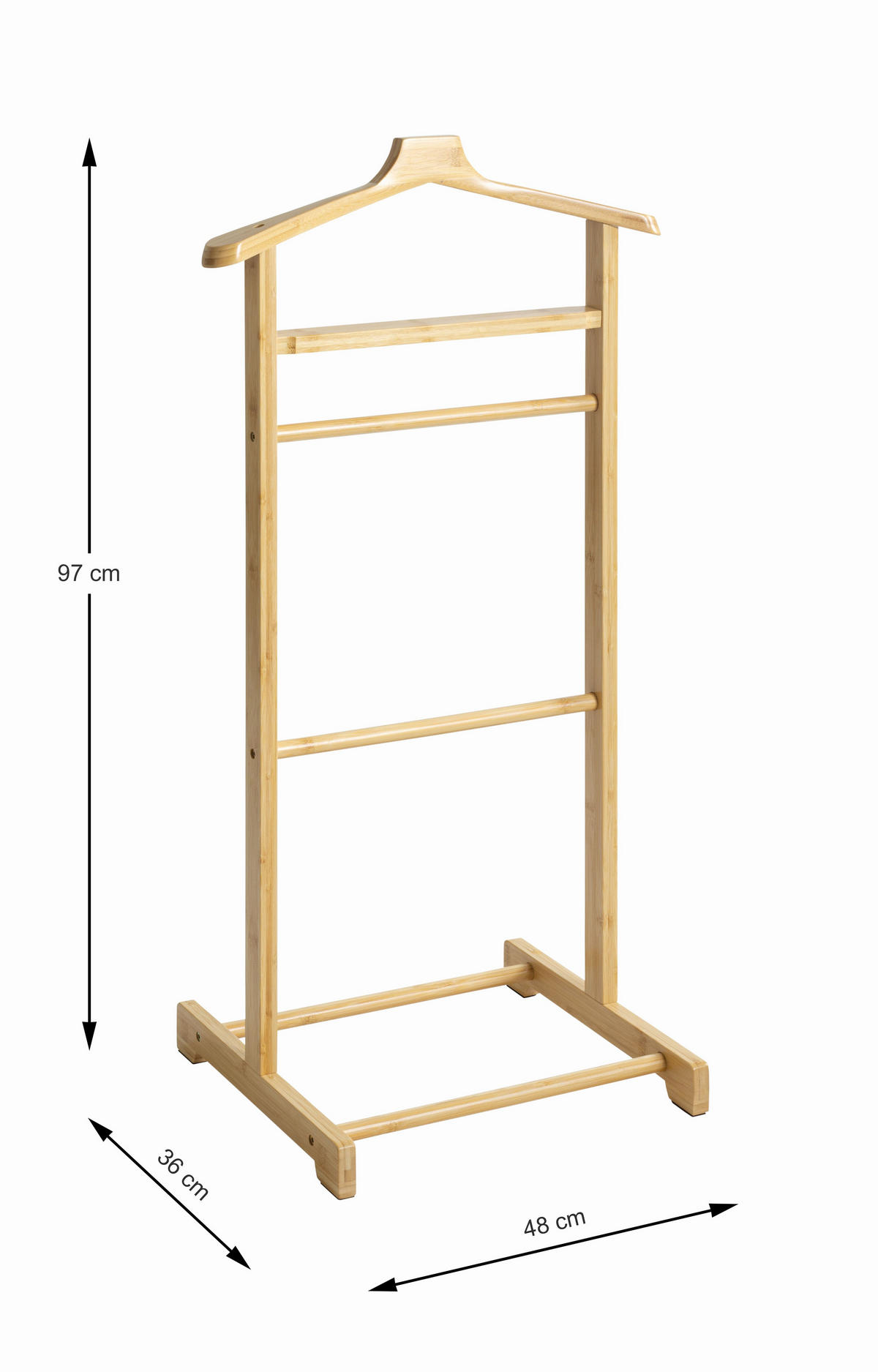 HERRENDIENER in Naturfarben 48/97/36 cm   - Naturfarben, Basics, Holz (48/97/36cm)