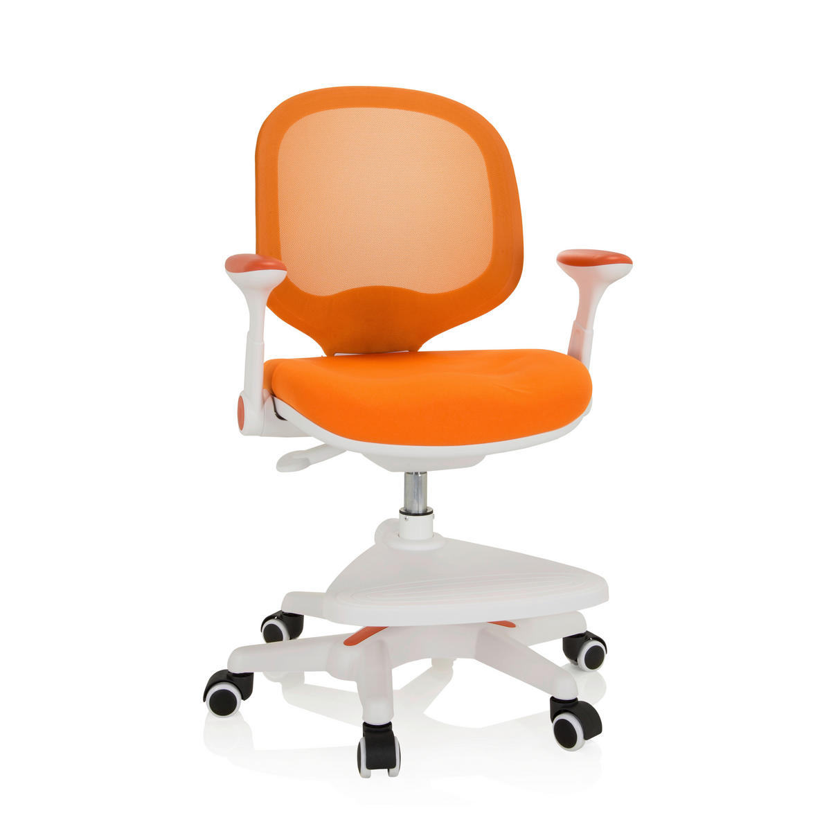 MLADINSKI VRTLJIVI STOL umetna masa, tekstil oranžna  - bela/oranžna, Moderno, umetna masa/tekstil (56/89 - 101/52cm) - MID.YOU